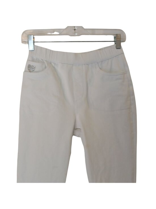 Quacker Factory Pants - Dream Jeannes By Quacker Factory Capri Pants XXS White Pull-On Rhinestone #I-6